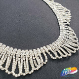 1 1/4" Overlapping Loop Crystal Rhinestone Fringe, RF-002