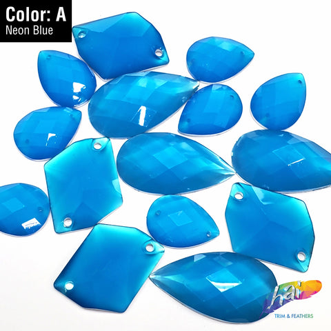 Neon Blue Resin Stones