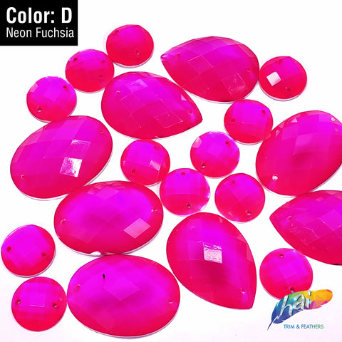 Neon Fuchsia Resin Stones
