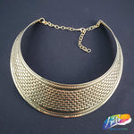Gold Metal Choker Necklace - Style D
