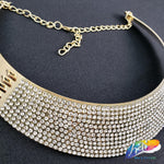 Gold Metal Choker Necklace - Style E