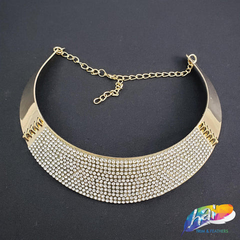 Gold Metal Choker Necklace - Style E
