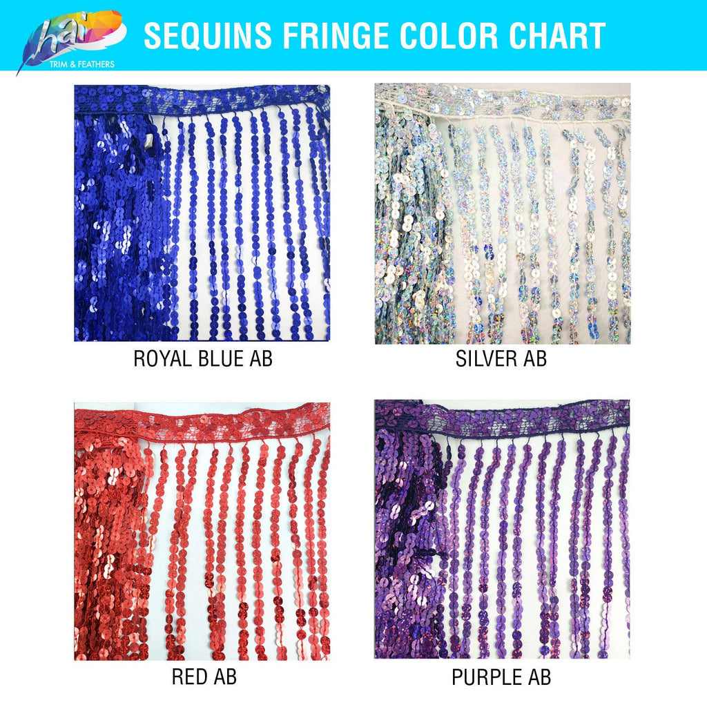 6 Glitzy Slung Sequin Fringe Trim