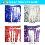 Color AB Sequins Fringe (6" 12" 16"), SEQ-001 AB
