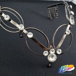 Gunmetal Wire Tiara Base with Crystal Rhinestones
