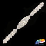 Pearl Beaded Rhinestone Motif Applique, PRA-003
