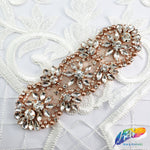 Pearl Beaded Rhinestone Motif Applique, PRA-001