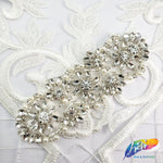Pearl Beaded Rhinestone Motif Applique, PRA-001