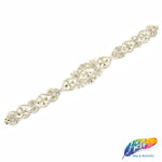 Pearl Beaded Rhinestone Motif Applique, PRA-003