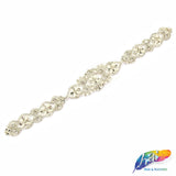 Pearl Beaded Rhinestone Motif Applique, PRA-003