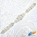 Pearl Beaded Rhinestone Motif Applique, PRA-003