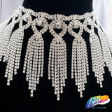 4" Braided Tassel Crystal Rhinestone Fringe, RF-051