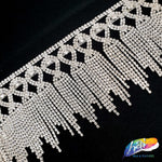 4" Braided Tassel Crystal Rhinestone Fringe, RF-051