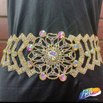 Crystal Rhinestone Belt Applique on Metal Setting, 91372