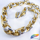 1/2" Gold/Silver Braided Cable Chain, CH-104