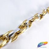 1/2" Gold/Silver Braided Cable Chain, CH-104