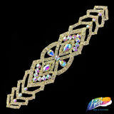 Crystal Rhinestone Belt Applique on Metal Setting, 91373