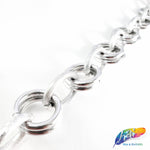 3/4" Silver Double Linked Rolo Chain, CH-105