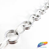3/4" Silver Double Linked Rolo Chain, CH-105