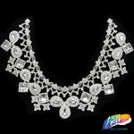 Silver Crystal Rhinestone Applique with Glass Stones on Metal Setting, 91505