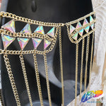 Chained Stone Body Chain Belt, XY4200