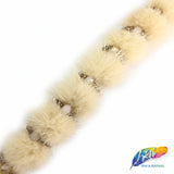 1” Mink Fur Trim with Beads, FT-01