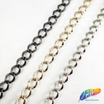 3/8" Curved Rounded Diamond Cable Chain, CH-110