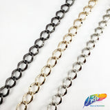 3/8" Curved Rounded Diamond Cable Chain, CH-110