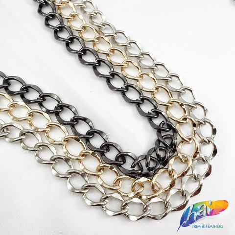 3/8" Curved Rounded Diamond Cable Chain, CH-110