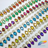 7/8” Teardrop Rhinestone Plastic Stud Trim, PST-070