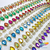 7/8” Teardrop Rhinestone Plastic Stud Trim, PST-070