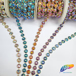 1/2” Color AB Glitterback Stone Plastic Stud Trim, PST-085