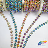 1/2” Color AB Glitterback Stone Plastic Stud Trim, PST-085