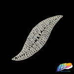 Silver Crystal Rhinestone Motif Applique on Metal Setting, NL-029