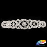 Silver Crystal Rhinestone Motif Applique on Metal Setting, NL-031