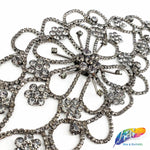 Crystal Rhinestone Motif Applique on Metal Setting, RA-024