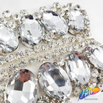 SALE! Silver Crystal Glass Rhinestone Motif on Metal Settings, RA-258