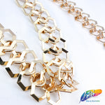 7/8" Gold Infinity Cube-Shaped Chain, CH-117