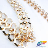 7/8" Gold Infinity Cube-Shaped Chain, CH-117