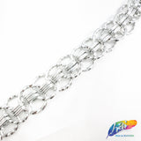 1 1/8" Silver Metallic Overlapping Cable Chain, CH-121