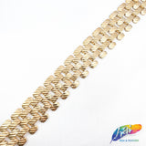 1" Gold Metal Striped Checkered Chain, CH-122