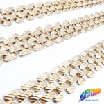1" Gold Metal Striped Checkered Chain, CH-122