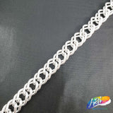 3/4" Double Layered Silver Diamond Curb Chain, CH-123