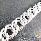 3/4" Double Layered Silver Diamond Curb Chain, CH-123