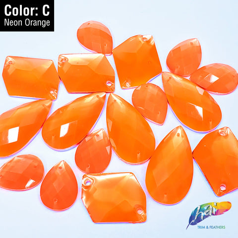 Neon  Orange Resin Stones