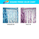 Color AB Sequins Fringe (6" 12" 16"), SEQ-001 AB