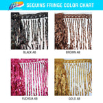 Color AB Sequins Fringe (6" 12" 16"), SEQ-001 AB