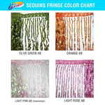 Color AB Sequins Fringe (6" 12" 16"), SEQ-001 AB