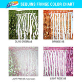 Color AB Sequins Fringe (6" 12" 16"), SEQ-001 AB
