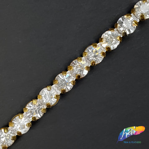 1 1/4 Gold/Crystal Dangling Rhinestone Trim, RT-060 – Hai Trim